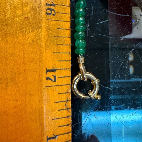 14k Emerald Bead Necklace - Picture 4 of 6